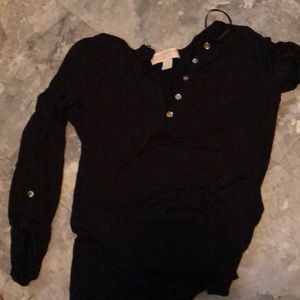 black Michael Kors black quarter sleeve button up